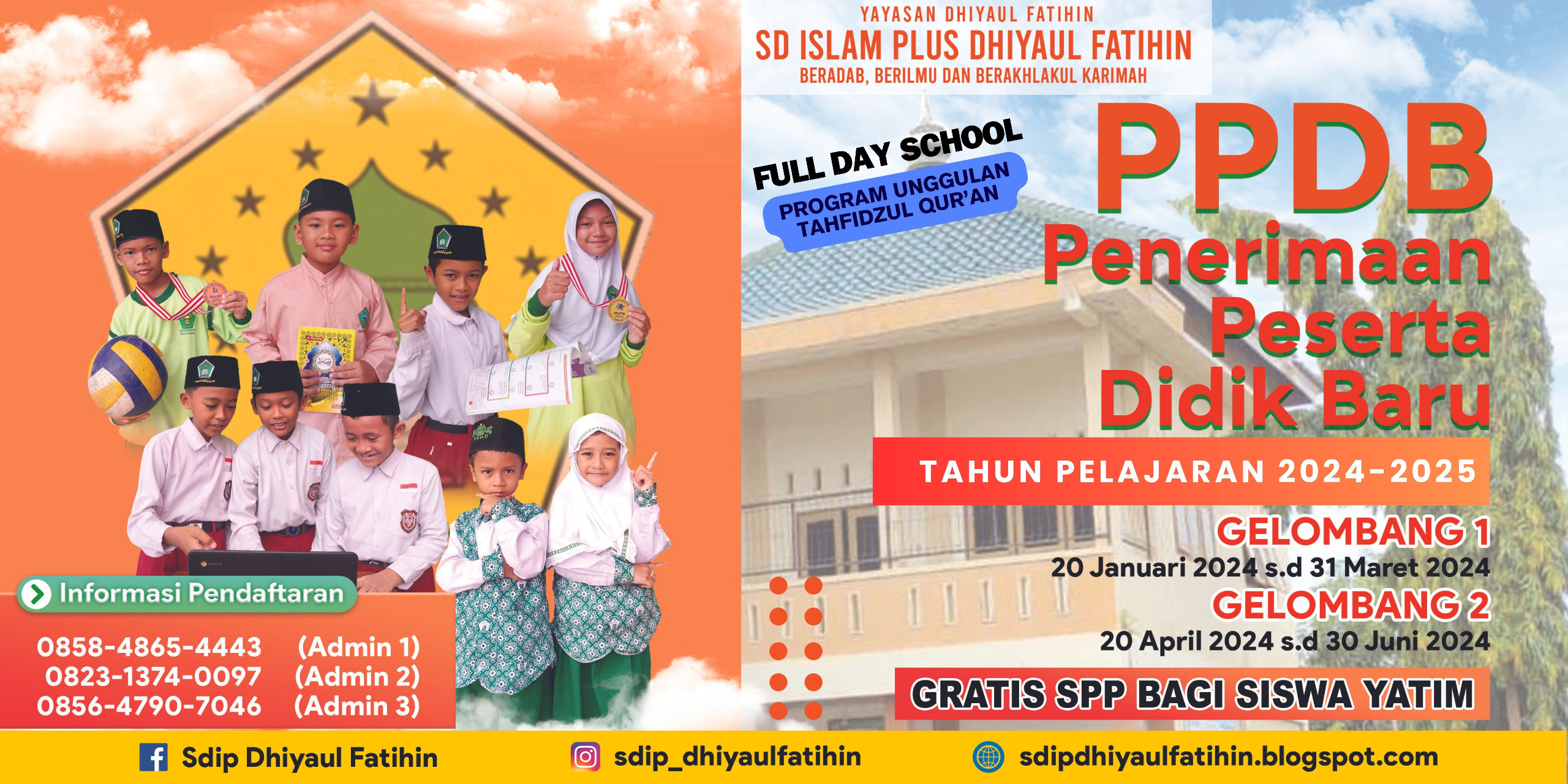 PPDB TP 2024-2025 SD Islam Plus Dhiyaul Fatihin